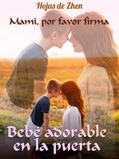 Bebé adorable en la puerta: Mami, por favor firma